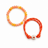 Color Splash Beaded Stretch Bracelet Set – Layered Stackable Duo