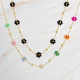 Collar de cuentas romántico de campo de flores