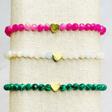 Preciosa pulsera elástica con cuentas de piedra