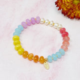 Bracelet extensible à boules semi-précieuses
