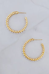 Pendientes de aro de perlas con clase para mujer
