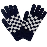 Guantes acogedores a cuadros de la Semana de la Moda