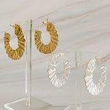 Crinkled Art Hoop Earrings