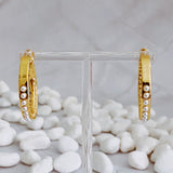 Pendientes de aro de perlas con clase para mujer