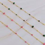Dainty Precious Stone Bead Necklace