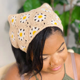 Bandana au crochet marguerite rétro