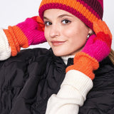 Gants longs à rayures colorées confortables