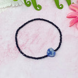 Bracelet extensible coeur semi-précieux