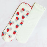 Juego de 2 pares de calcetines transparentes con lunares y fresas