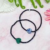 Bracelet extensible coeur semi-précieux