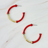 Pendientes de aro de bambú recubiertos de color