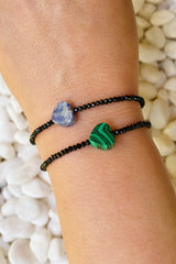 Bracelet extensible coeur semi-précieux