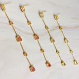 Pendientes colgantes con cinco piedras
