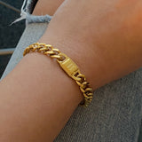 Uptown Cuban Chain Initial Bracelet
