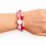 Color Splash Beaded Stretch Bracelet Set – Layered Stackable Duo