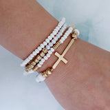 Juego de 4 pulseras de cuentas de piedra y madera.
