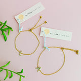 Pulsera con inicial brillante y delicada