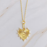 Collier coeur initial suspendu à clip