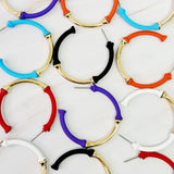 Pendientes de aro de bambú recubiertos de color