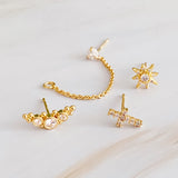 Ensemble de 3 boucles d'oreilles liées Be The Shine
