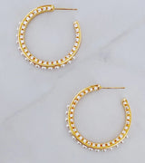Pendientes de aro de perlas con clase para mujer