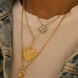 Collier coeur initial suspendu à clip