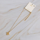 Collier Croix Perle Carrée
