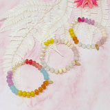 Bracelet extensible à boules semi-précieuses