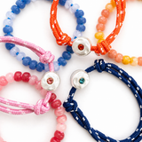 Color Splash Beaded Stretch Bracelet Set – Layered Stackable Duo