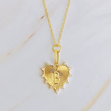 Collier coeur initial suspendu à clip