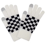 Guantes acogedores a cuadros de la Semana de la Moda