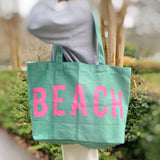 Tote de lona de playa bien hecho