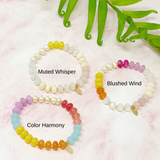 Bracelet extensible à boules semi-précieuses