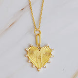Collier coeur initial suspendu à clip