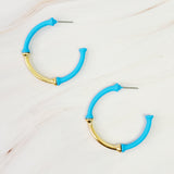 Pendientes de aro de bambú recubiertos de color