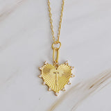 Collier coeur initial suspendu à clip