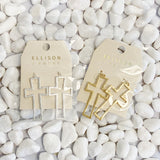 Dangle Cross Outlined Earrings