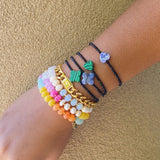 Bracelet extensible à boules semi-précieuses