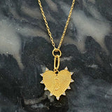 Collier coeur initial suspendu à clip