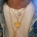 Collier coeur initial suspendu à clip