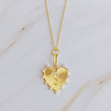 Collier coeur initial suspendu à clip