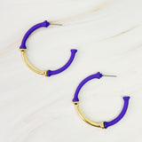 Pendientes de aro de bambú recubiertos de color