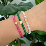 Preciosa pulsera elástica con cuentas de piedra