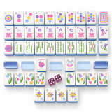 Ellison+Young Bamboo Garden Mahjong Tile Set – tile detail showing bamboo garden watercolor design