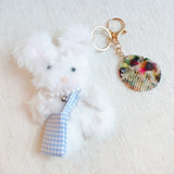 Cute bag charm featuring a fluffy rabbit design with a brushable texture, perfect for adding a playful and whimsical touch to your bag.