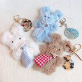 Cute bag charm featuring a fluffy rabbit design with a brushable texture, perfect for adding a playful and whimsical touch to your bag.