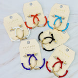 Pendientes de aro de bambú recubiertos de color