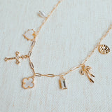 Cross Clover Multi Charm Necklace
Golden