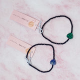 Bracelet extensible coeur semi-précieux