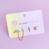 Ensemble de 3 boucles d'oreilles liées Be The Shine